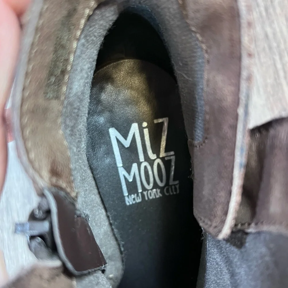 * Miz Mooz Brown Leather Wedge Ankle Booties | Narcissa Strap Boot | EU 38/7.5-8 - Picture 4 of 15